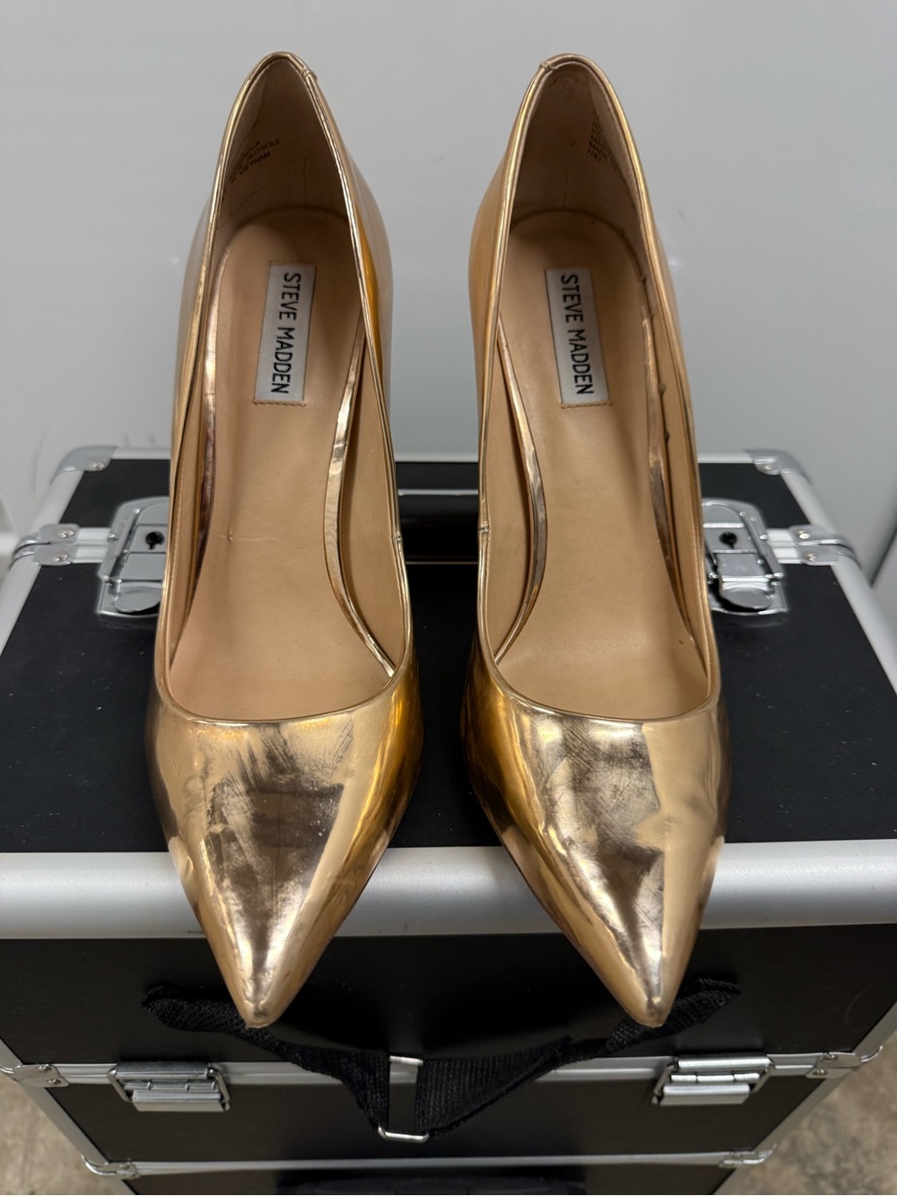 Steve Madden ROSE Gold Pointed-Toe Pumps